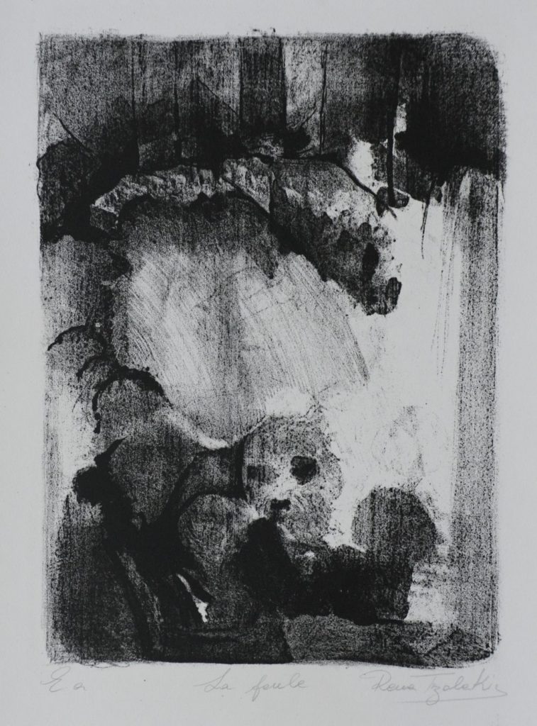 La foule, Lithographie en noir et blanc, 55,8cmX38cm-Photo-GAB