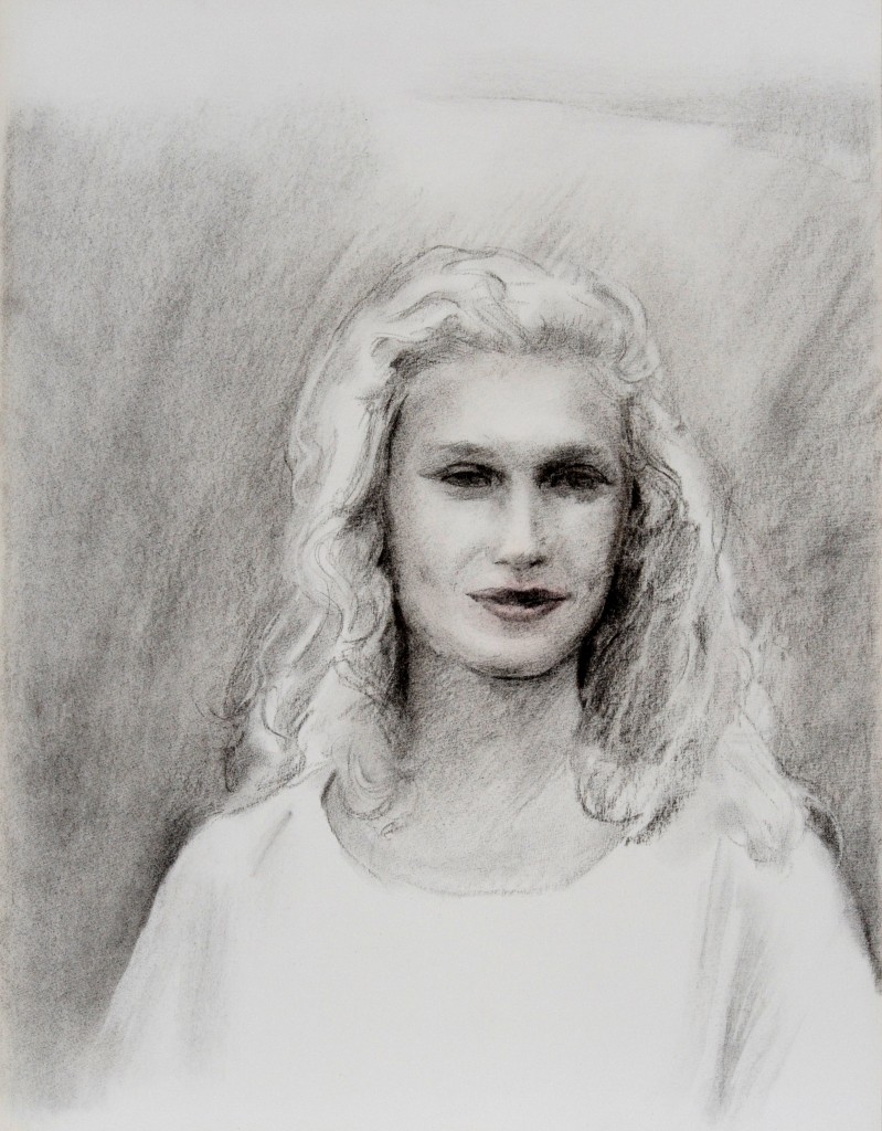 Rena TZOLAKIS, Portait d&#39;Anne 3, Mine de plomb et pastel, Photo-GAB