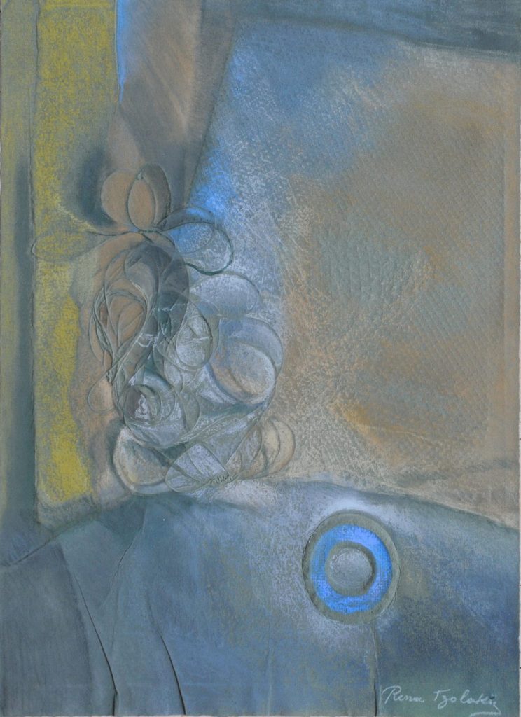 Rena TZOLAKIS, La fin d&#39;un rêve, Pastel en relief, 63cmX45cm-Photo-GAB